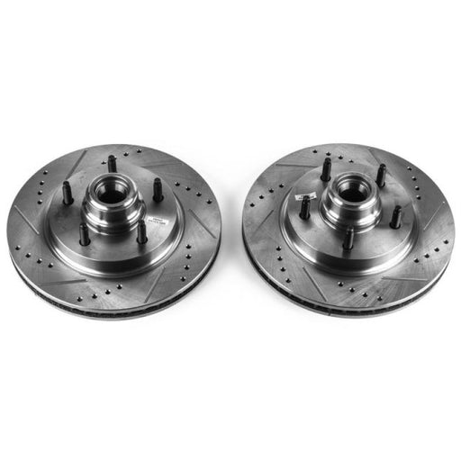 Power Stop 97-00 Ford F-150 Front Evolution Drilled & Slotted Rotors - Pair PowerStop Brake Rotors - Slot & Drilled