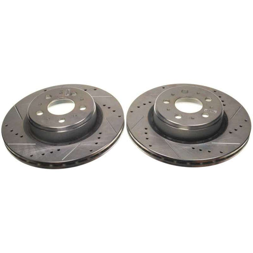 Power Stop 17-21 Tesla 3 Rear Drilled & Slotted Rotor (Pair) PowerStop Brake Rotors - Slot & Drilled