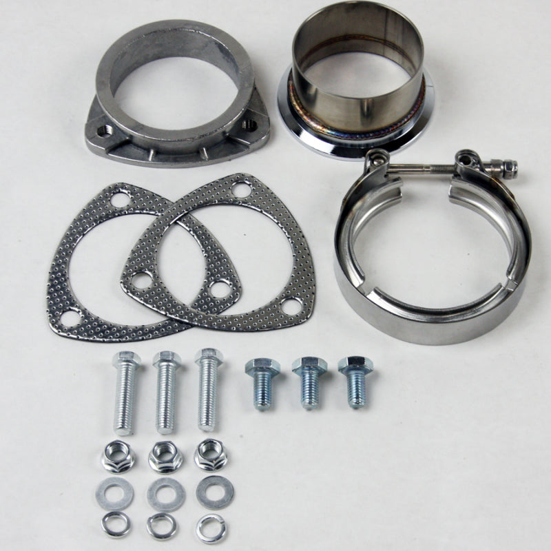 Granatelli 3in V-Band to Straight Connection Cutout w/Gaskets (3-Bolt) Granatelli Motor Sports Exhaust Adapters
