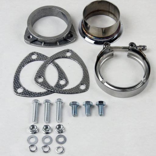 Granatelli 3in V-Band to Straight Connection Cutout w/Gaskets (3-Bolt) Granatelli Motor Sports Exhaust Adapters