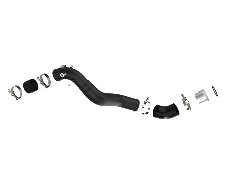 aFe 21+ Ford F-150 V6-3.5L (tt) BladeRunner 3in to 3.5in Aluminum Cold Charge Pipe Black aFe Intercoolers