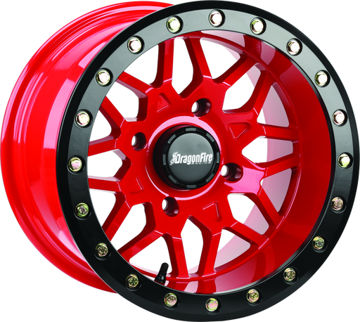 DragonFire Racing Typhon Wheel 15X10 4/156 5+5 +0 Machined Red DragonFire Racing Wheels - Cast