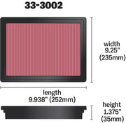 K&N 12 Isuzu D-Max 2.5L L4 DSL Replacement Air Filter K&N Engineering Air Filters - Drop In