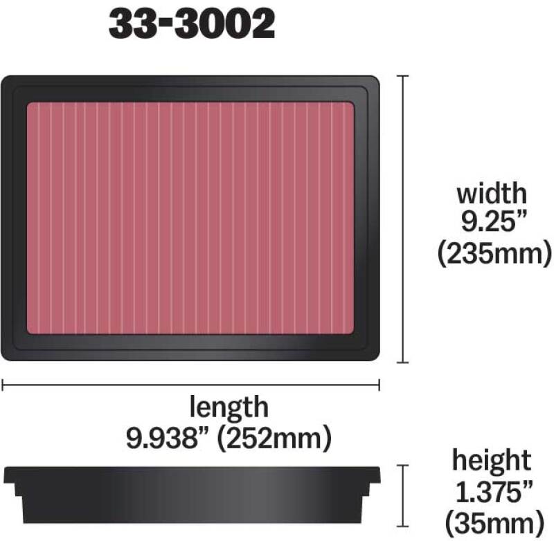 K&N 12 Isuzu D-Max 2.5L L4 DSL Replacement Air Filter K&N Engineering Air Filters - Drop In