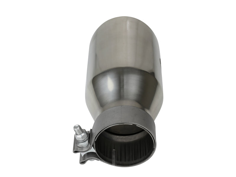 aFe MACH Force-Xp Univ 304 SS Double-Wall Clamp-On Exhaust Tip - Polished - 3in Inlet - 4.5in Outlet aFe Tips