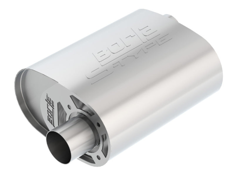 Borla CrateMuffler Ford Coyote 2.5 inch Offset/Offset 12in x 6in x 10.34in S-Type Oval Muffler Borla Muffler