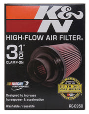 K&N Universal Rubber Filter 3 1/2inch ID FLG / 6inch Base / 4-5/8inch Top / 6inch Height K&N Engineering Air Filters - Universal Fit