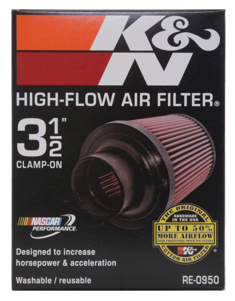 K&N Universal Rubber Filter 3 1/2inch ID FLG / 6inch Base / 4-5/8inch Top / 6inch Height K&N Engineering Air Filters - Universal Fit