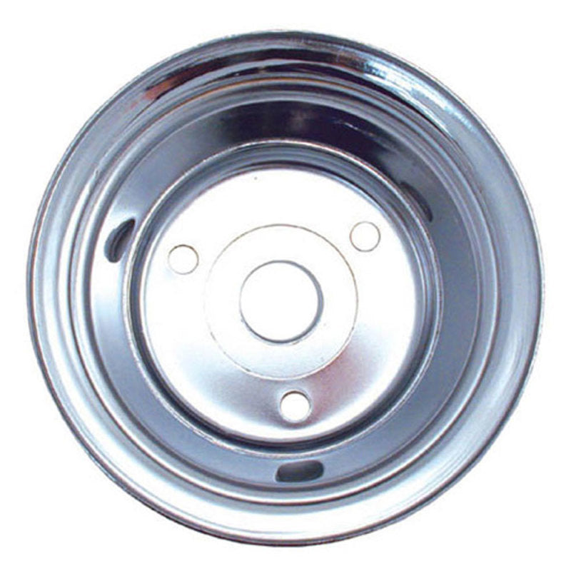 Spectre SB Chevy (w/Long Water Pump) Double Lower Groove Crankshaft Pulley - Chrome Spectre Pulleys - Crank, Underdrive