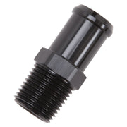 Edelbrock Hose End Straight 1/2In NPT to 3/4In Barb Black Anodize Edelbrock Fittings