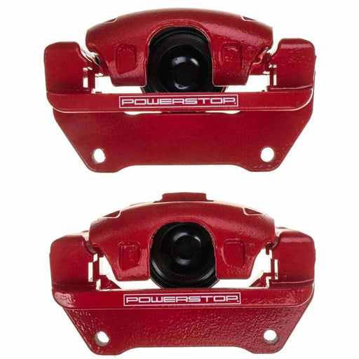 Power Stop 07-18 Jeep Wrangler JK Front Red Caliper Pair w/Bracket PowerStop Brake Calipers - Perf