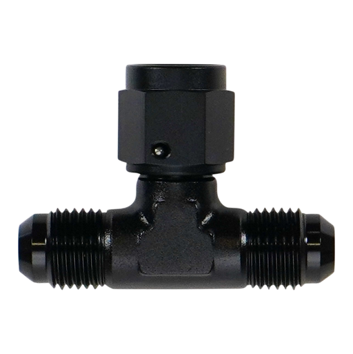 DeatschWerks 6AN Male Flare to Female Flare Swivel Tee on 90 DeatschWerks Fittings