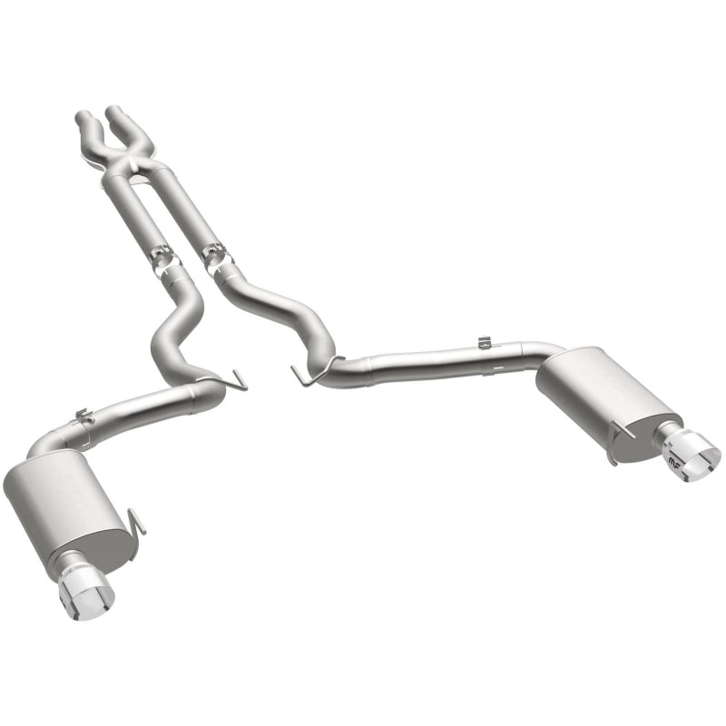 MagnaFlow Cat Back, SS, 3in, Street, Dual Split Polished 4.5in Tips 2015 Ford Mustang GT V8 5.0L Magnaflow Catback