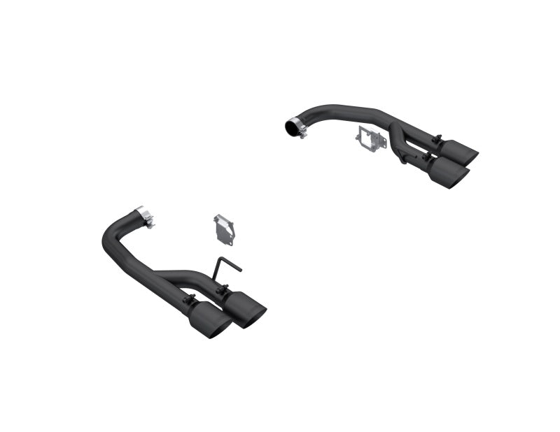 MBRP 2024 Ford Mustang GT 5.0L 2.5in Dual Rear Axle-Black Tips - Black-Coated Aluminized Steel MBRP Axle Back