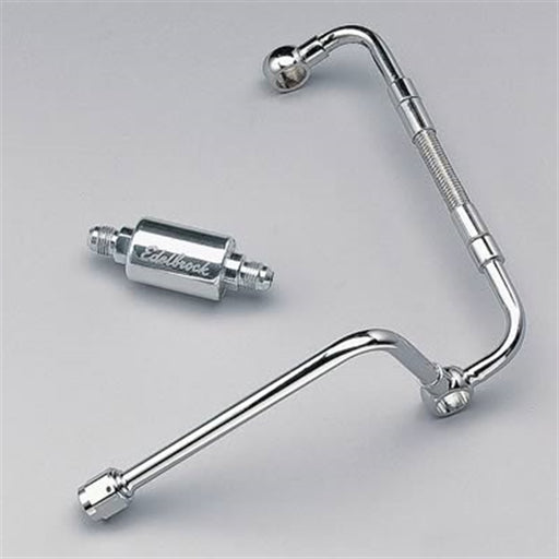 Edelbrock Dual Feed Line/Thunder Series Carb w/ Polished Fuel Filter Edelbrock Fuel Filters