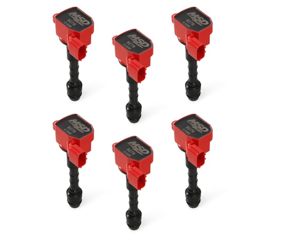 MSD Ignition Coil - Blaster Series - Fits Nissan/Infiniti 3.5L - Red - 6-Pack 82796 MSD Autoparts