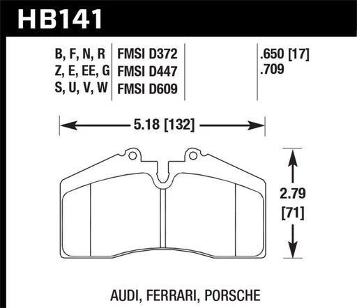 Hawk Porsche 911/928/944/968 ER-1 Front Brake Pads Hawk Performance Brake Pads - Racing