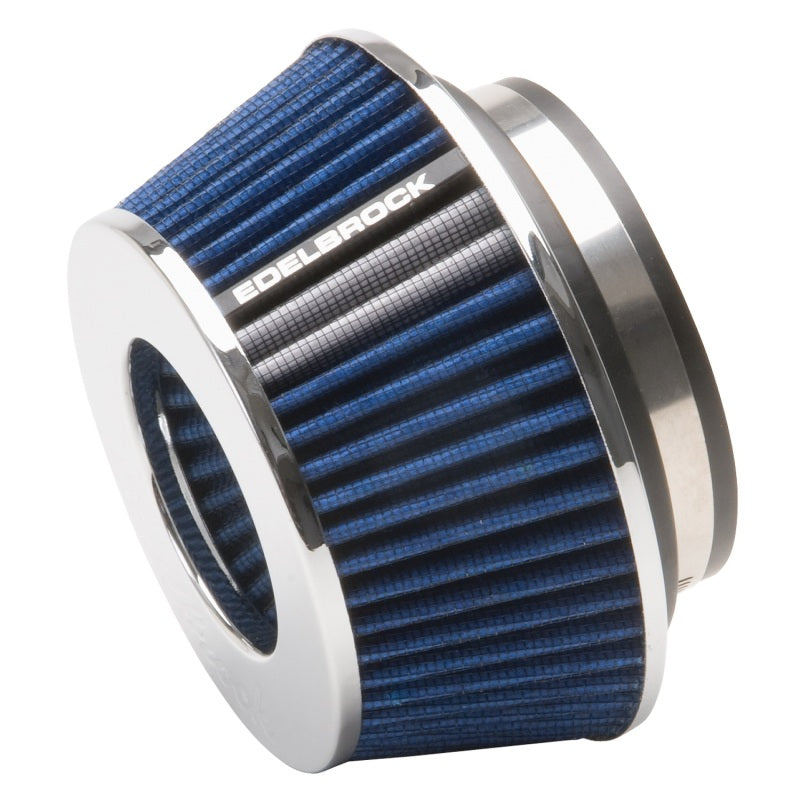 Edelbrock Air Filter Pro-Flo Series Conical 3 7In Tall Blue/Chrome Edelbrock Air Filters - Universal Fit