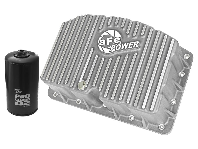 aFe Street Series Engine Oil Pan Raw w/ Machined Fins; 11-17 Ford Powerstroke V8-6.7L (td) aFe Diff Covers