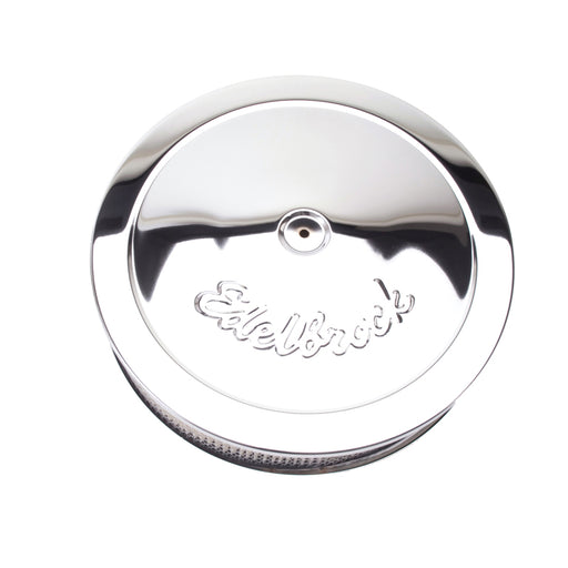 Edelbrock Air Cleaner Pro-Flo Series Round Steel Top Paper Element 14In Dia X 3 75In Dropped Base Edelbrock Air Filters - Universal Fit