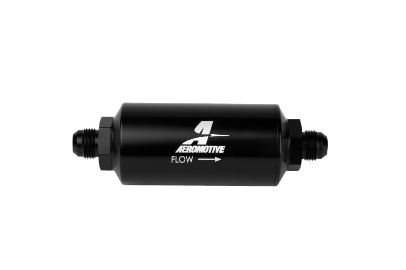 Aeromotive In-Line Filter - AN-08 size Male - 10 Micron Microglass Element - Bright-Dip Black Aeromotive Fuel Filters