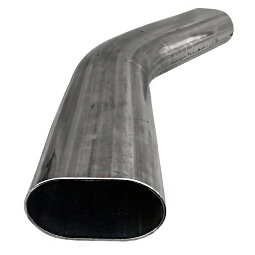 Granatelli 3in Oval Stainless Steel Horizontal 45 Deg Bend 4.5in Bend Radius Tubing Granatelli Motor Sports Steel Tubing