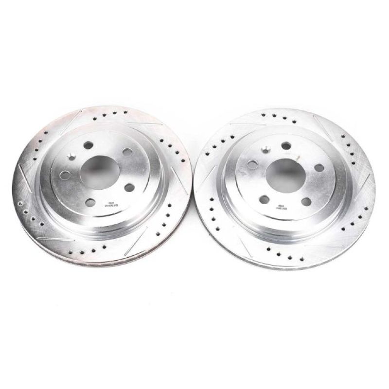 Power Stop 08-18 Cadillac CTS Rear Evolution Drilled & Slotted Rotors - Pair PowerStop Brake Rotors - Slot & Drilled