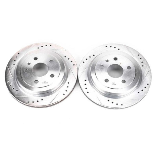 Power Stop 08-18 Cadillac CTS Rear Evolution Drilled & Slotted Rotors - Pair PowerStop Brake Rotors - Slot & Drilled