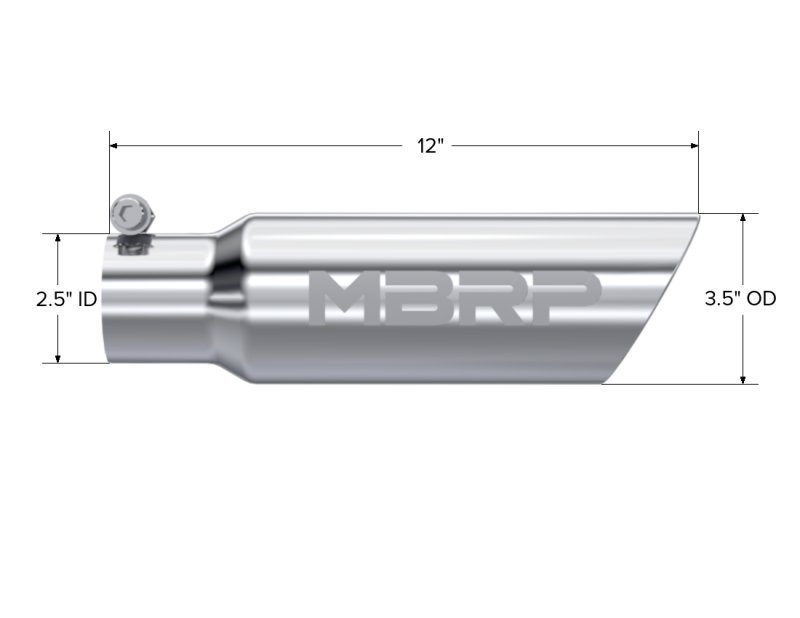 MBRP Universal Tip 3in O.D. Dual Wall Angled 2 inlet 12 length MBRP Steel Tubing