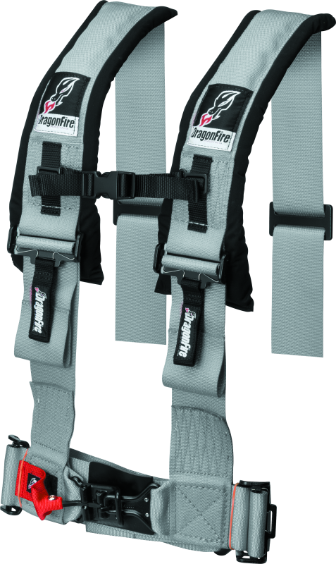 DragonFire Racing Harness H Style- 4-Point- 3in Buckle- Grey DragonFire Racing Seat Belts & Harnesses
