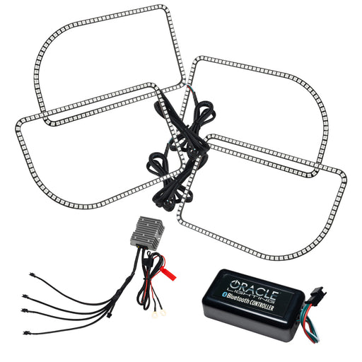 Oracle Ford F250/350 11-16 Dynamic Halo Kit - Square Ring Design - ColorSHIFT - Dynamic ORACLE Lighting Headlights