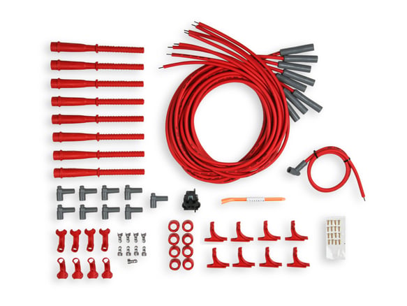 Single Hemi Wire Set, Super Conductor 8.5mm Wire Set, Red 31529 MSD Autoparts