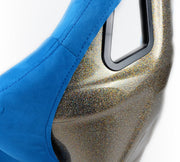 NRG FRP Bucket Seat ULTRA Edition - Large (Blue Alcantara/Gold Glitter Back) NRG Race Seats