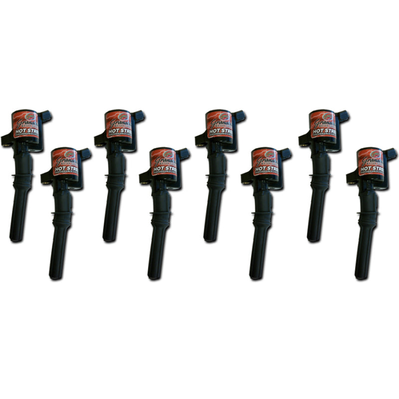 Granatelli 97-04 Ford 4.6L/5.4L 2V Hot Street Coil Packs - Black (Set of 8) Granatelli Motor Sports Ignition Coils - Upgrade