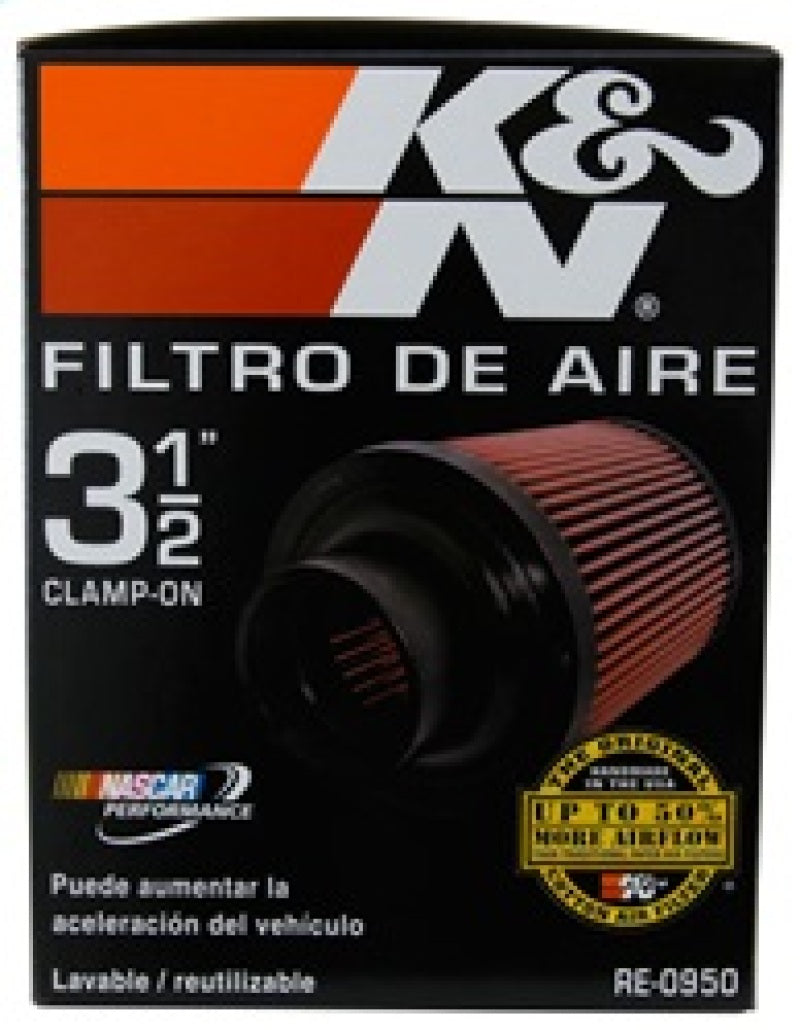 K&N Universal Rubber Filter 3 1/2inch ID FLG / 6inch Base / 4-5/8inch Top / 6inch Height K&N Engineering Air Filters - Universal Fit