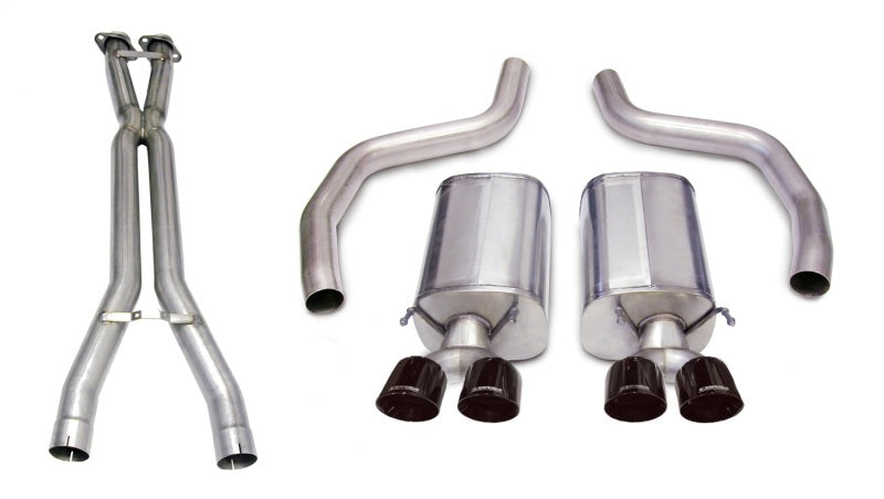 Corsa 06-11 Chevrolet Corvette C6 Z06/ZR1 Sport Cat-Back Dual Rear Exit w/ Twin 4.0in Black Tips CORSA Performance X Pipes