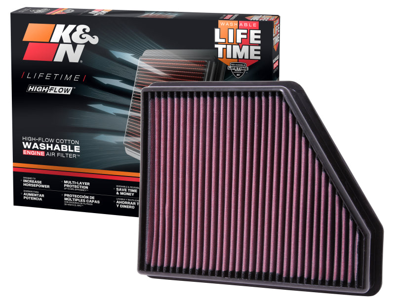 K&N 10 Chevy Camaro 3.6/6.2L Drop In Air Filter K&N Engineering Air Filters - Drop In
