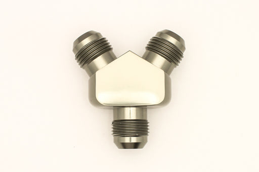 DeatschWerks 10AN Male Flare + 10AN Male Flare To 10AN Male Flare Y-Block Fitting DeatschWerks Distribution Blocks