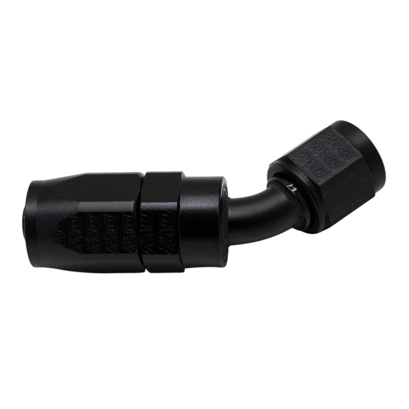 DeatschWerks 6AN Female Swivel 45-Degree Hose End CPE - Anodized Matte Black DeatschWerks Fittings