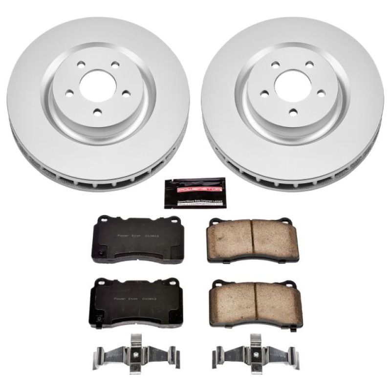 Power Stop 07-14 Ford Mustang Front Z17 Evolution Geomet Coated Brake Kit PowerStop Brake Kits - Performance Blank