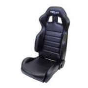 NRG Reclinable Sport Seats (Pair) PVC Leather w/NRG Logo - Black w/White Stitching NRG Reclineable Seats