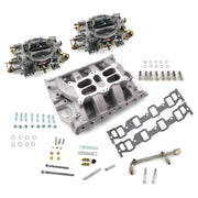 Edelbrock Manifold and Carb Kit Dual Quad RPM Air Gap 390-428 FE Ford Edelbrock Intake Manifolds