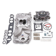 Edelbrock Manifold And Carb Kit Performer RPM Big Block Chevrolet Oval Port Natural Finish Edelbrock Intake Manifolds