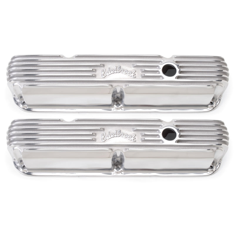 Edelbrock Valve Cover Classic Series Chrysler La 318-340-360 CI V8 Polshed Edelbrock Valve Covers