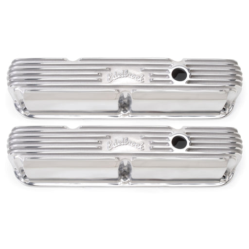 Edelbrock Valve Cover Classic Series Chrysler La 318-340-360 CI V8 Polshed Edelbrock Valve Covers
