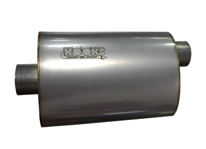 Kooks 2.5in. Oval Center/Offset Muffler 12in. Long Body Stainless Steel Kooks Headers Muffler
