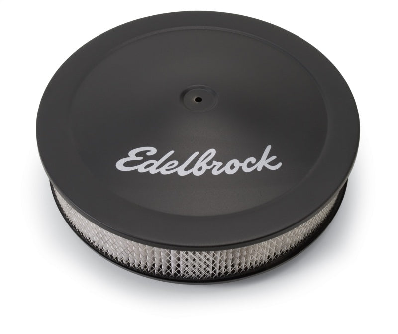 Edelbrock Air Cleaner Pro-Flo Series Round Steel Top Paper Element 14In Dia X 3 75In Dropped Base Edelbrock Air Filters - Universal Fit