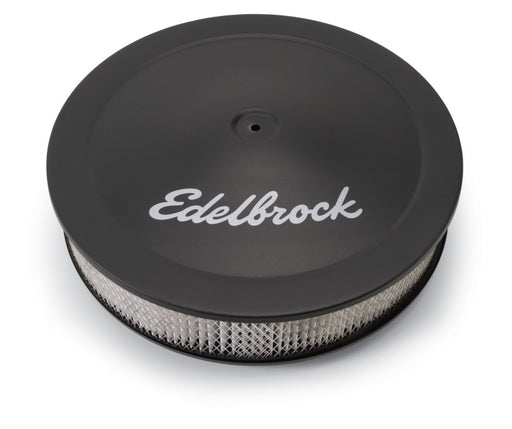 Edelbrock Air Cleaner Pro-Flo Series Round Steel Top Paper Element 14In Dia X 3 75In Dropped Base Edelbrock Air Filters - Universal Fit