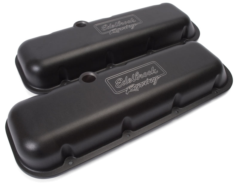 Edelbrock Valve Cover Victor Series Chevrolet 1965 and Later 396-502 V8 Low Black Edelbrock Valve Covers