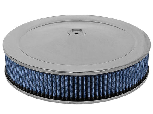 aFe MagnumFLOW Air Filters Round Racing P5R A/F Chrome Assy 14x3: Blk/Blue aFe Air Filters - Universal Fit
